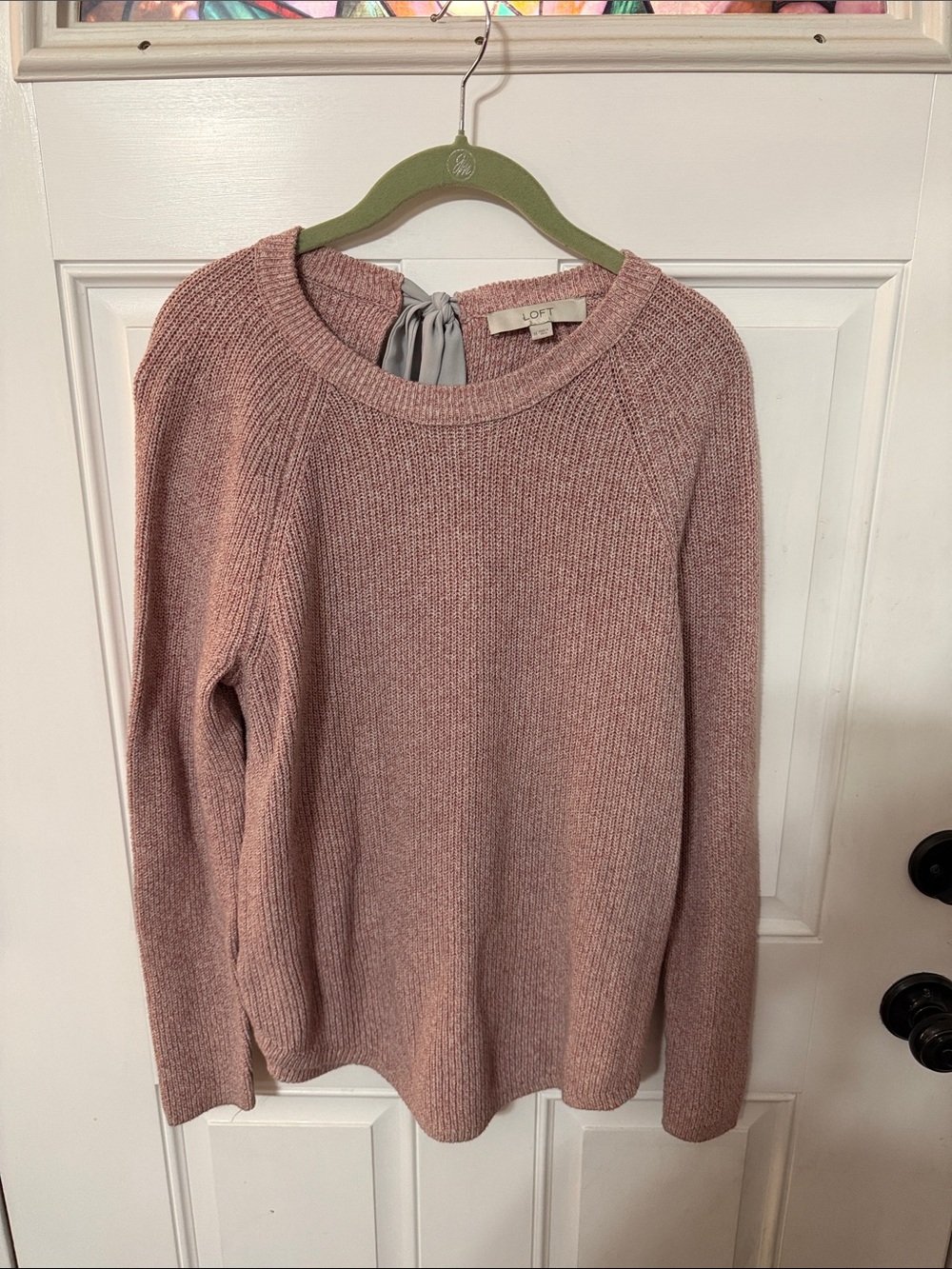 LOFT Pink Crewneck Knit Sweater
